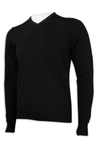 JUM050 Design Long Sleeve Tight V-Neck Sweater 16% Wool 16 Acrylic 35% Nylon 33% Polyester Sweater Manufacturer